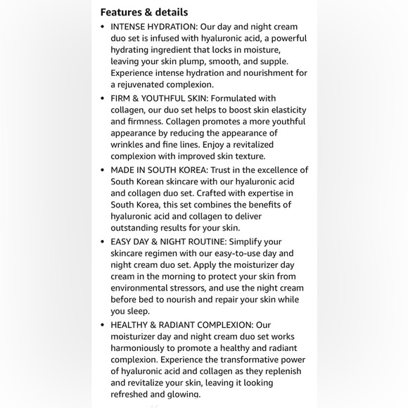 🔥 New, SKIN 2.0 Hyaluronic & Collagen Day/Night Anti-Aging Cream Duo Set - Picture 8 of 10